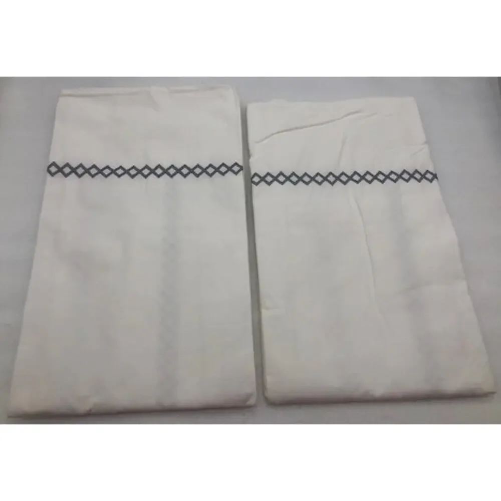 Embroidered oversized King Pillowcase 53X115cm 2pcs White By Rivolta Please READ